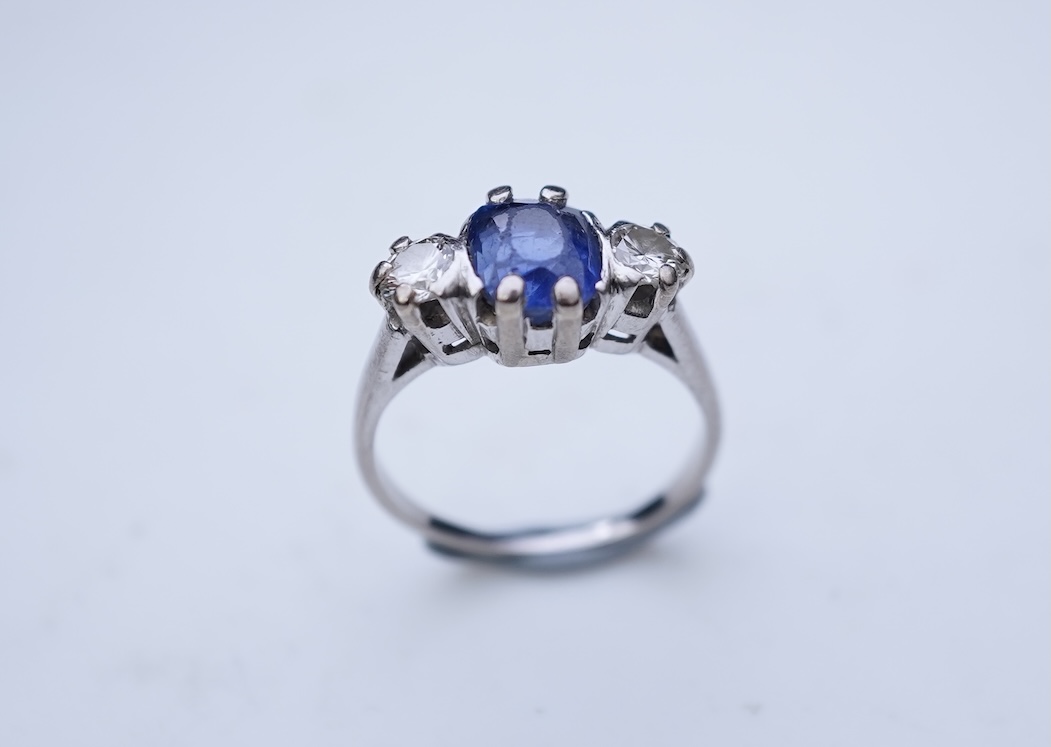 A sapphire and diamond ring